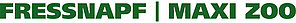 Fressnapf / Maxi Zoo Logo: Grüner Schriftzug auf weißem Hintegrund