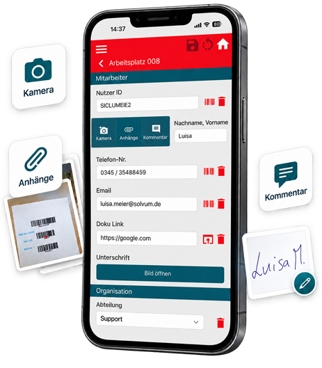 SiteTracker App mit Funktionen